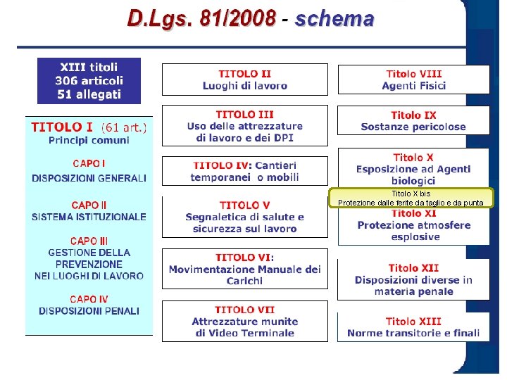 Titolo X bis Protezione dalle ferite da taglio e da punta 