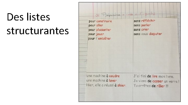 Des listes structurantes 14 