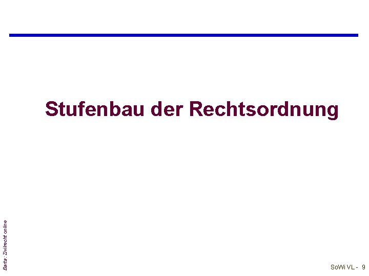 Barta: Zivilrecht online Stufenbau der Rechtsordnung So. Wi VL - 9 