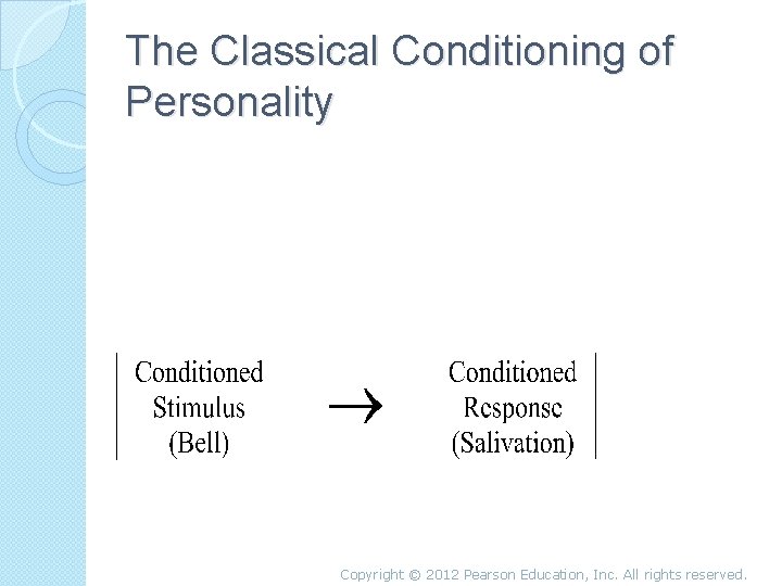 The Classical Conditioning of Personality Copyright © 2012 Pearson Education, Inc. All rights reserved.