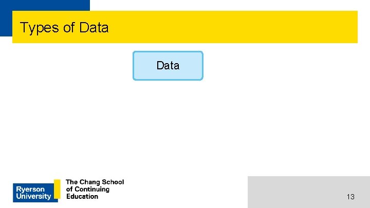 Types of Data 13 