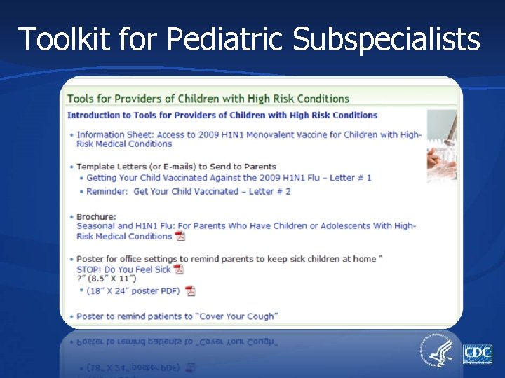 Toolkit for Pediatric Subspecialists 
