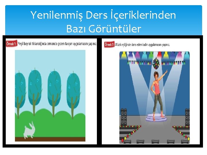 Yenilenmiş Ders İçeriklerinden Bazı Görüntüler 