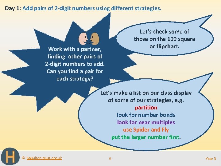 Day 1: Add pairs of 2 -digit numbers using different strategies. Let’s check some