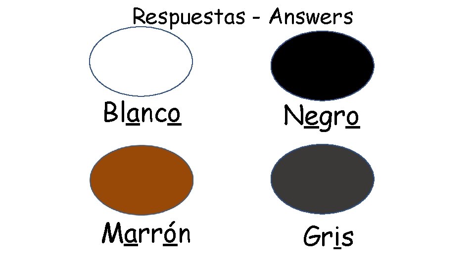 Respuestas - Answers Blanco Negro Marrón Gris 
