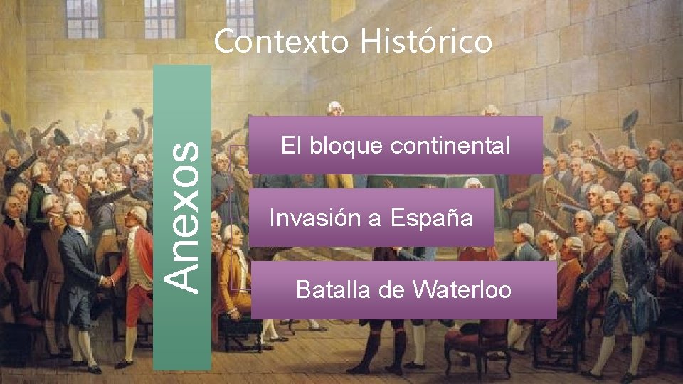 Anexos Contexto Histórico El bloque continental Invasión a España Batalla de Waterloo 