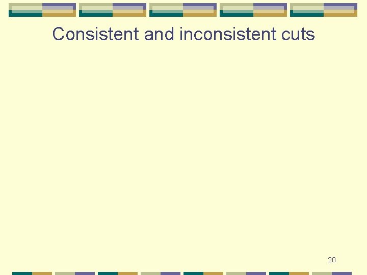 Consistent and inconsistent cuts 20 Consistent and inconsistent cuts 20