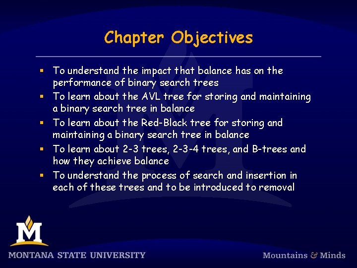 Chapter Objectives § To understand the impact that balance has on the performance of