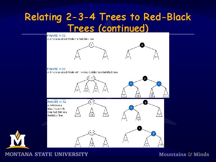 Relating 2 -3 -4 Trees to Red-Black Trees (continued) 