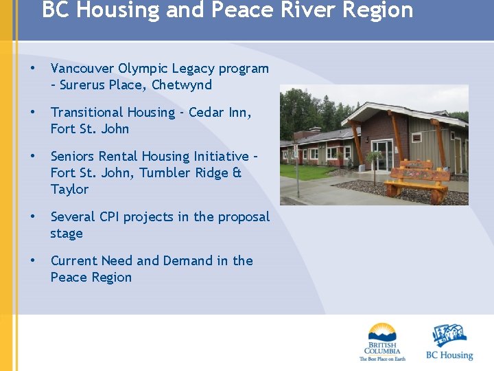 Affordable Housing Development Programs Resources 2013 Northeast British