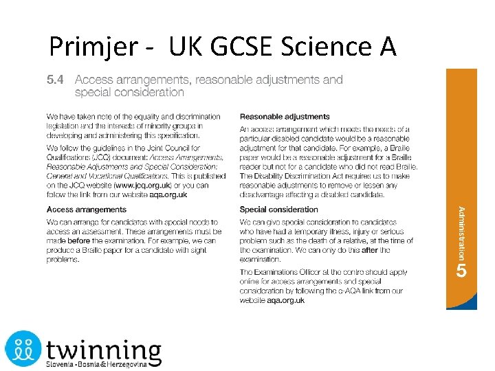 Primjer - UK GCSE Science A 