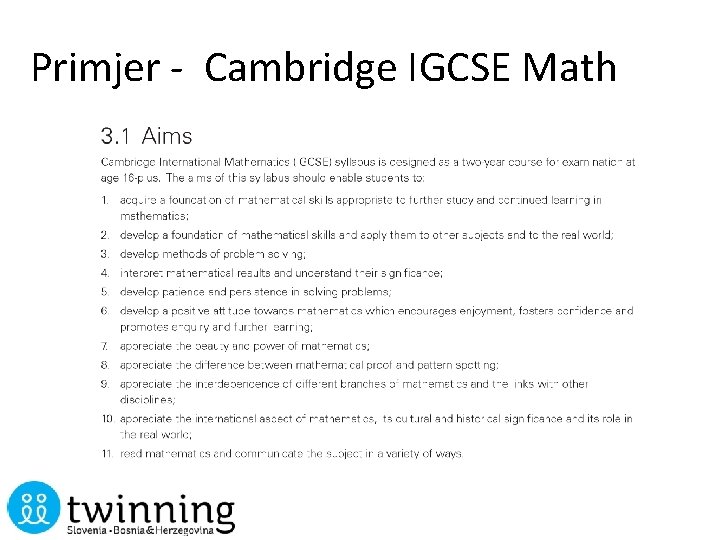 Primjer - Cambridge IGCSE Math 
