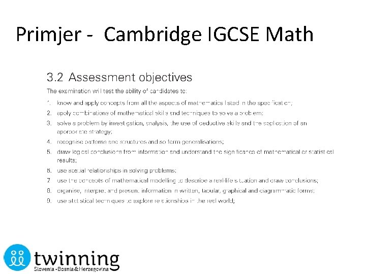 Primjer - Cambridge IGCSE Math 