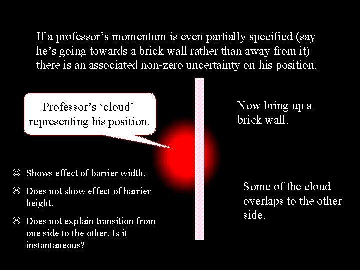 Position leakage If a professor’s momentum is even partially specified (say he’s going towards