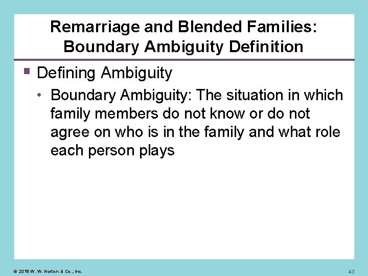 Remarriage and Blended Families: Boundary Ambiguity Definition Defining Ambiguity • Boundary Ambiguity: The situation