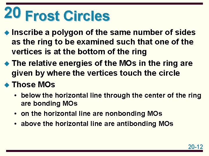 20 Frost Circles u Inscribe a polygon of the same number of sides as