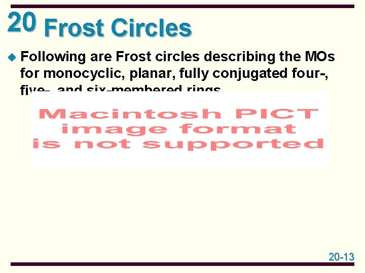 20 Frost Circles u Following are Frost circles describing the MOs for monocyclic, planar, 20 Frost Circles u Following are Frost circles describing the MOs for monocyclic, planar,