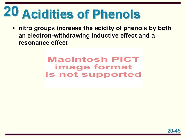 20 Acidities of Phenols • nitro groups increase the acidity of phenols by both 20 Acidities of Phenols • nitro groups increase the acidity of phenols by both