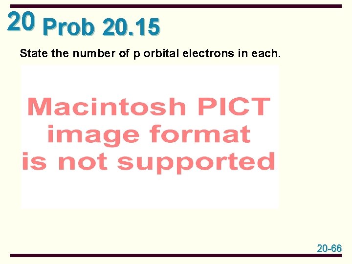 20 Prob 20. 15 State the number of p orbital electrons in each. 20