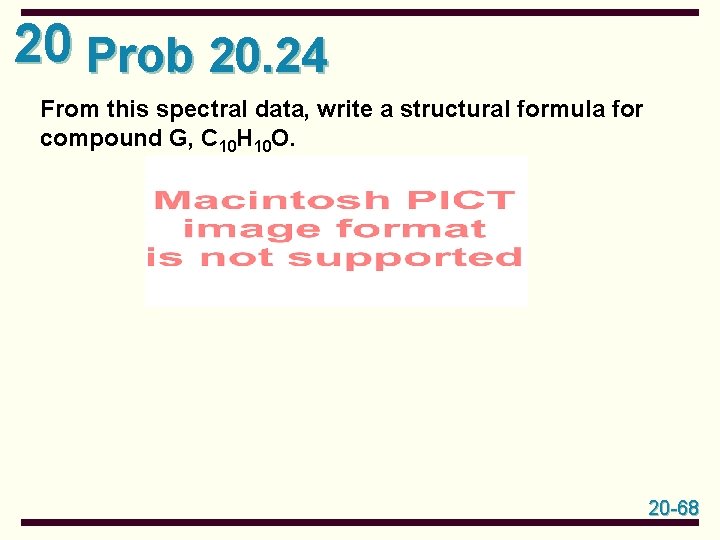 20 Prob 20. 24 From this spectral data, write a structural formula for compound