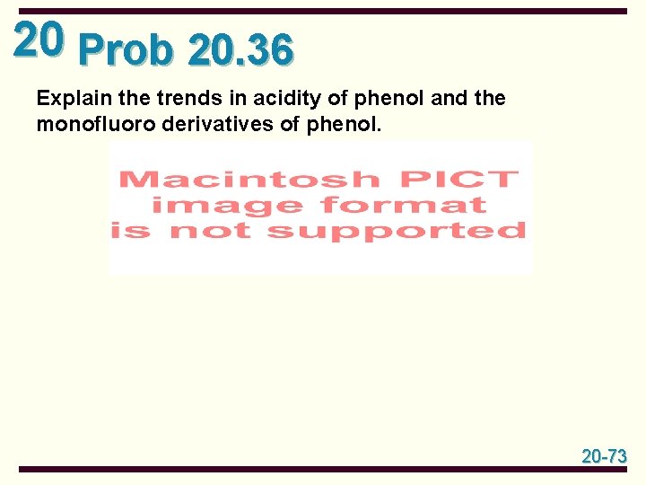 20 Prob 20. 36 Explain the trends in acidity of phenol and the monofluoro