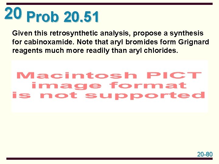 20 Prob 20. 51 Given this retrosynthetic analysis, propose a synthesis for cabinoxamide. Note