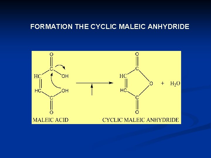 FORMATION THE CYCLIC MALEIC ANHYDRIDE FORMATION THE CYCLIC MALEIC ANHYDRIDE