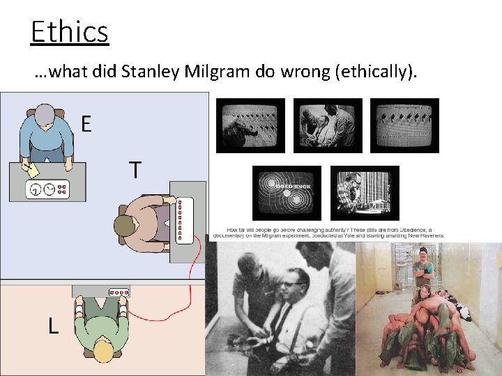 Ethics …what did Stanley Milgram do wrong (ethically). 