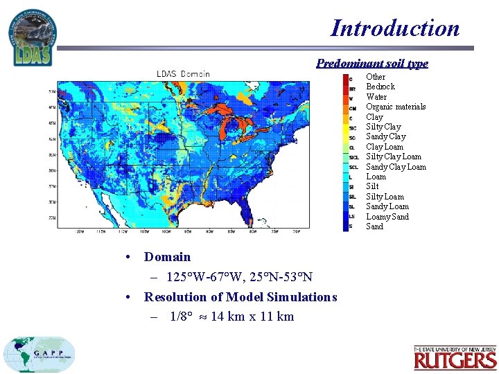 Introduction Predominant soil type Other Bedrock Water Organic materials Clay Silty Clay Sandy Clay