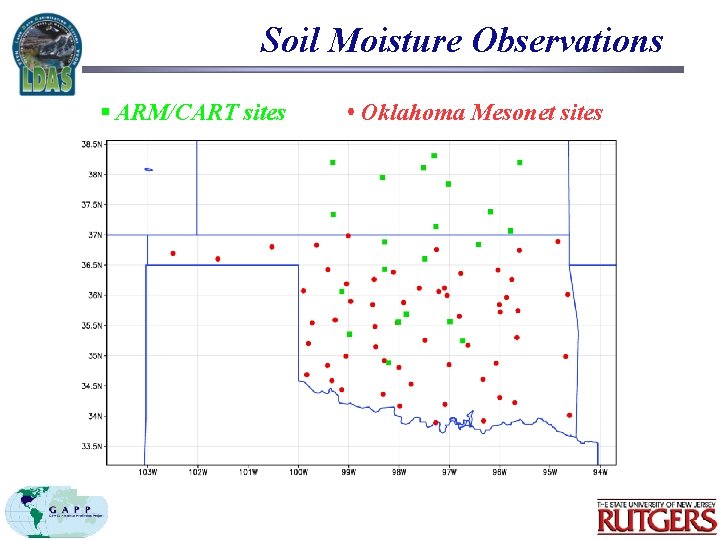 Soil Moisture Observations ARM/CART sites • Oklahoma Mesonet sites 