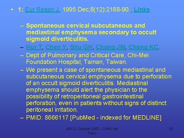  • 1: Eur Respir J. 1995 Dec; 8(12): 2188 -90. Links – Spontaneous