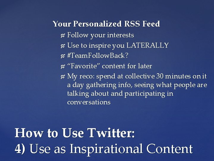 Your Personalized RSS Feed Follow your interests Use to inspire you LATERALLY #Team. Follow.