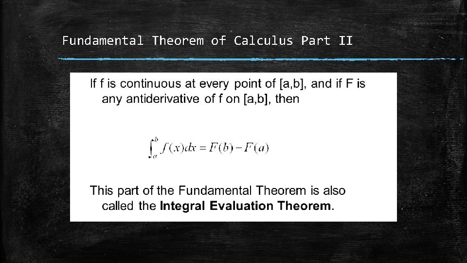 Fundamental Theorem of Calculus Part II 