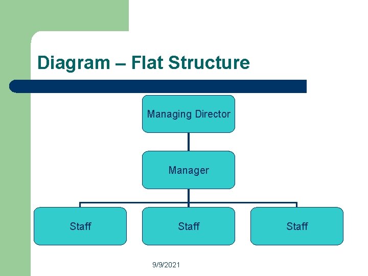Diagram – Flat Structure Managing Director Manager Staff 9/9/2021 Staff 