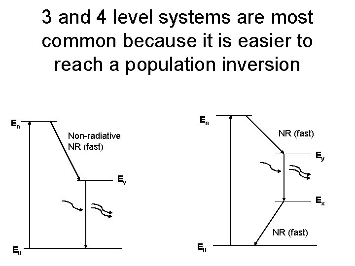 3 and 4 level systems are most common because it is easier to reach