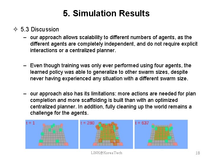5. Simulation Results 5. 3 Discussion – our approach allows scalability to different numbers 5. Simulation Results 5. 3 Discussion – our approach allows scalability to different numbers