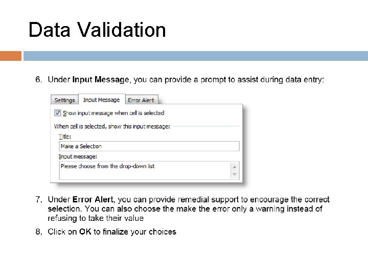 Data Validation 