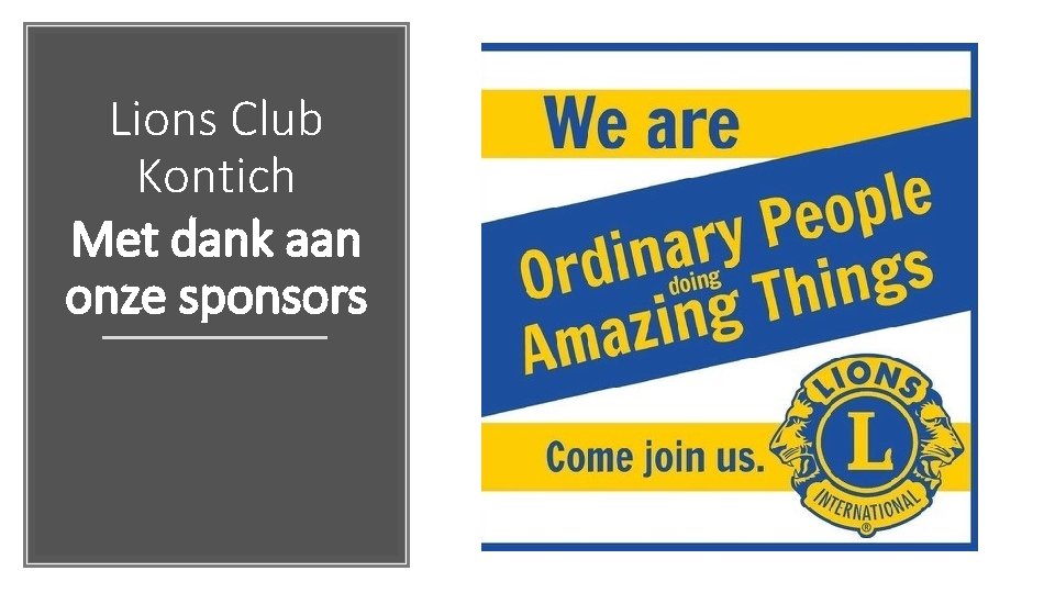 Lions Club Kontich Met dank aan onze sponsors 