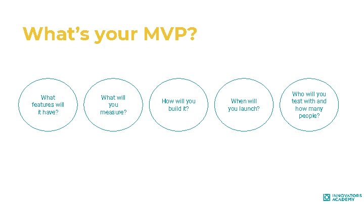 What’s your MVP? What features will it have? What will you measure? How will