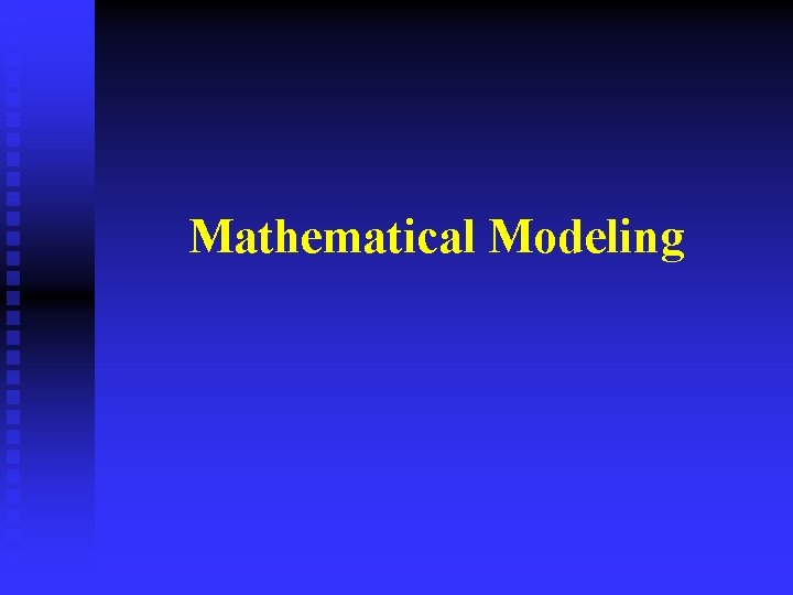 Mathematical Modeling 