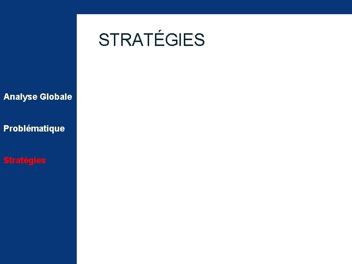 STRATÉGIES Analyse Globale Problématique Stratégies 