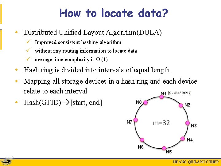 How to locate data? • Distributed Unified Layout Algorithm(DULA) ü Improved consistent hashing algorithm
