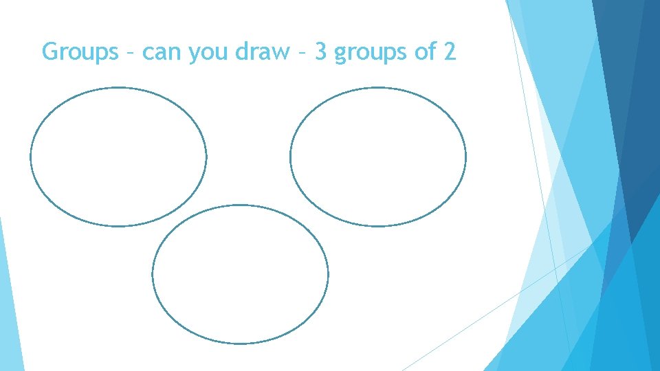 Groups – can you draw – 3 groups of 2 