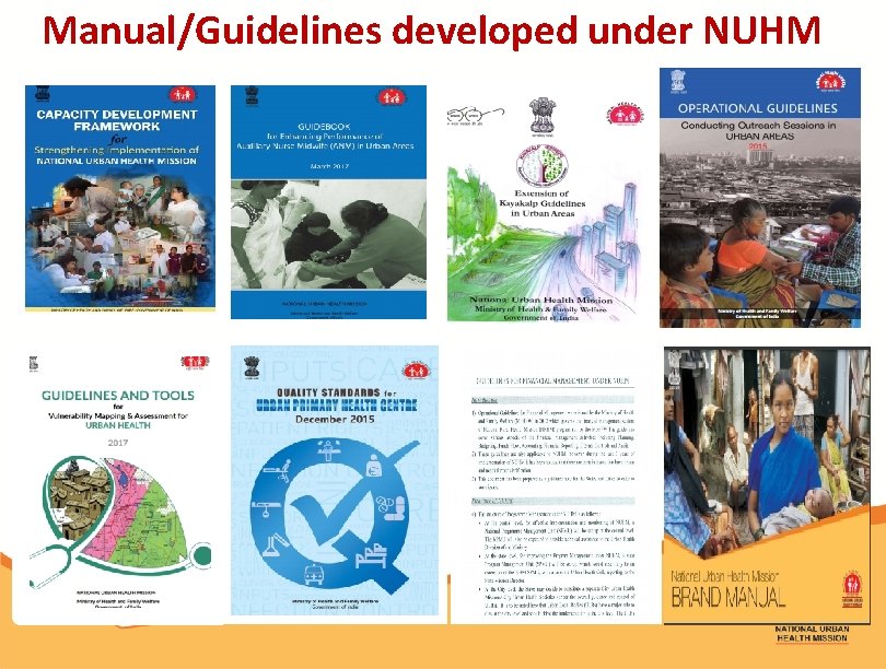 Manual/Guidelines developed under NUHM 