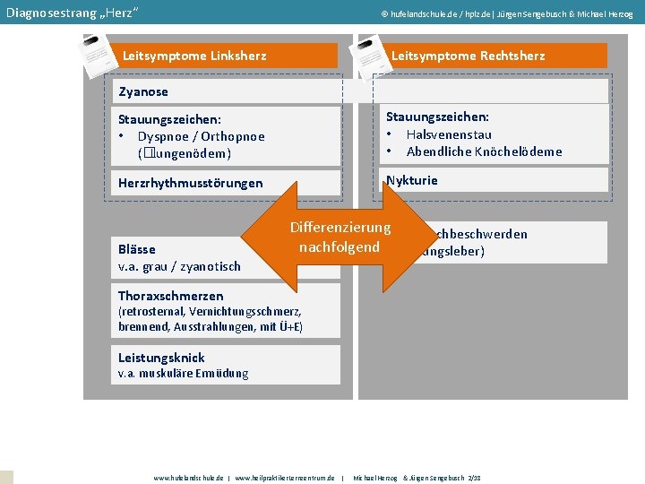 Diagnosestrang „Herz“ hufelandschule. de / hplz. de| Jürgen Sengebusch & Michael Herzog Leitsymptome Linksherz