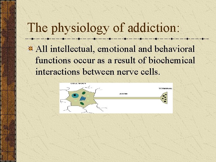 The physiology of addiction: All intellectual, emotional and behavioral functions occur as a result