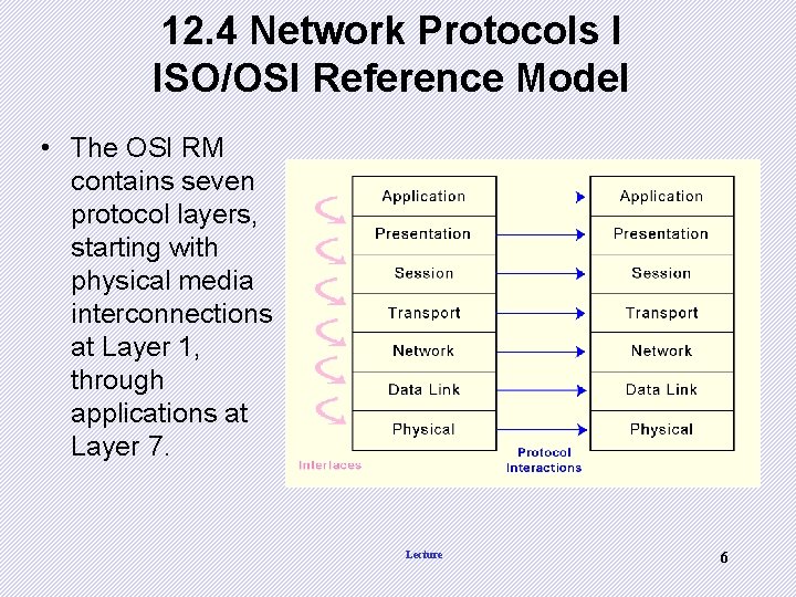12. 4 Network Protocols I ISO/OSI Reference Model • The OSI RM contains seven 12. 4 Network Protocols I ISO/OSI Reference Model • The OSI RM contains seven