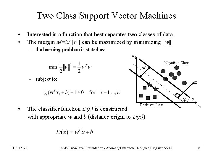 Anomaly Detection Through a Bayesian SVM Vasilis A