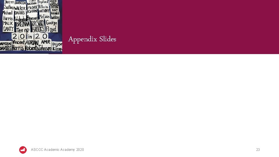 Appendix Slides ASCCC Academic Academy 2020 23 