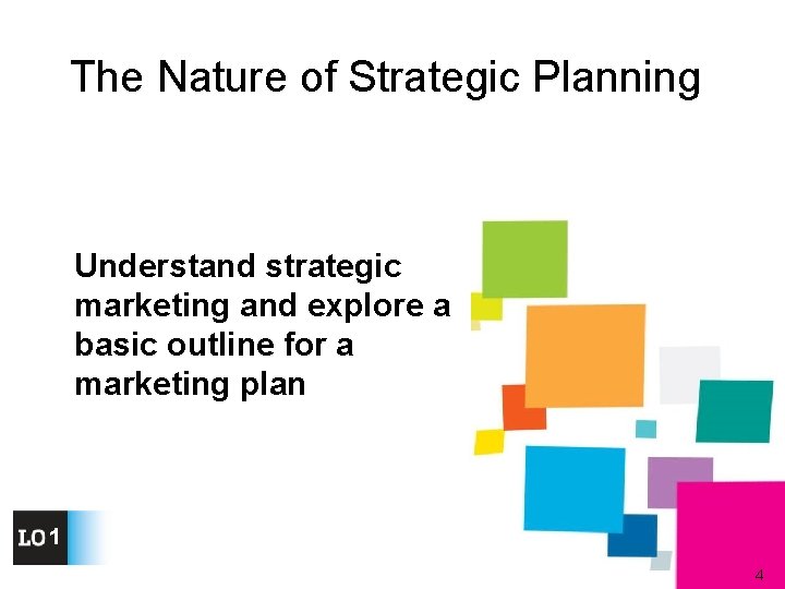 The Nature of Strategic Planning Understand strategic marketing and explore a basic outline for